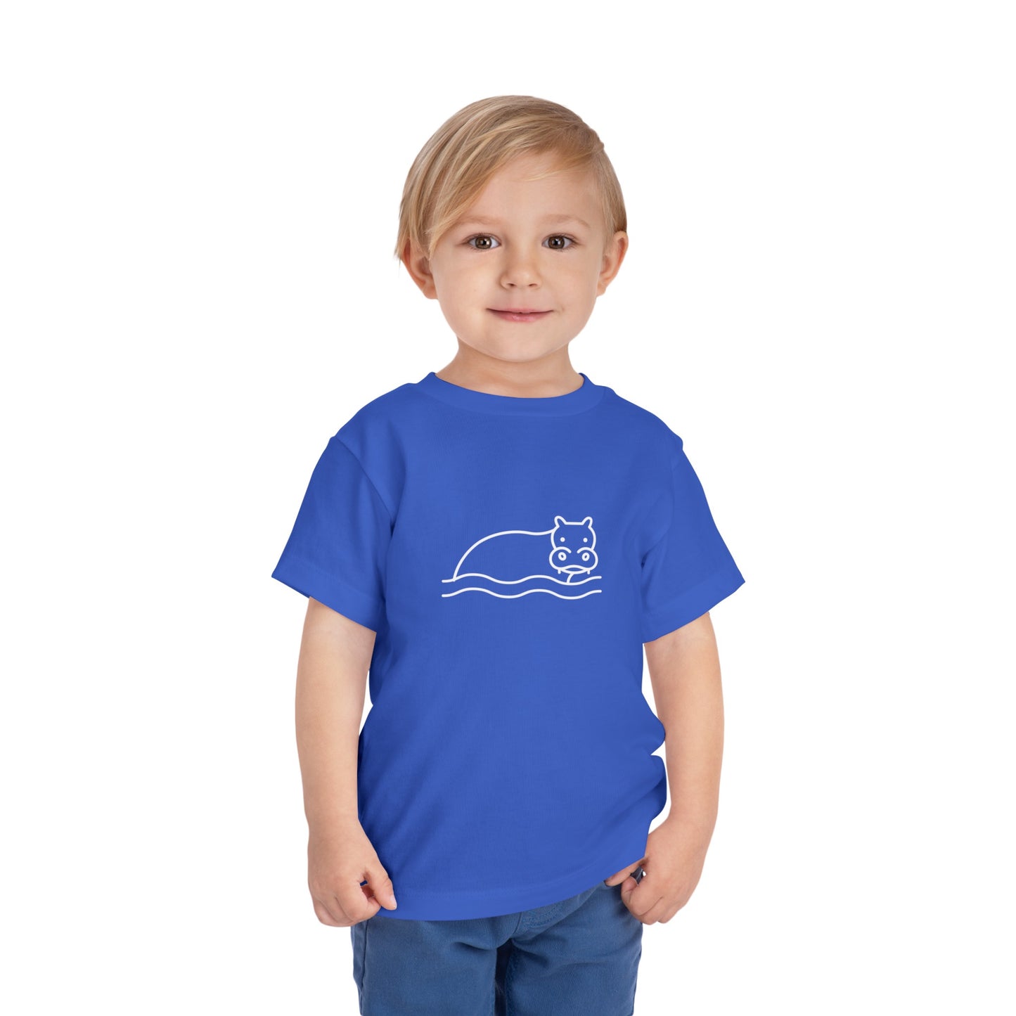 Hippo In Water Print Toddlers T-Shirt